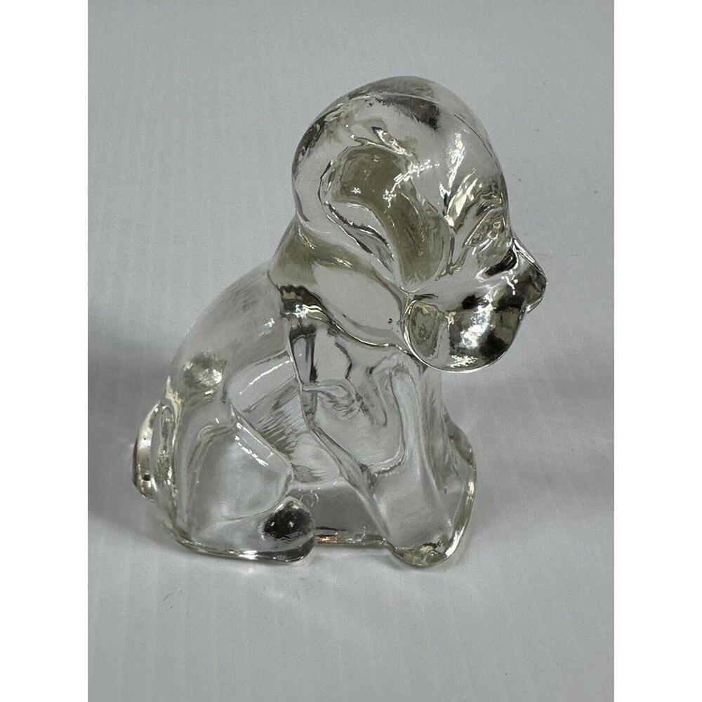 Vintage Federal Clear Glass Mopey Dog Candy Container Puppy 40s